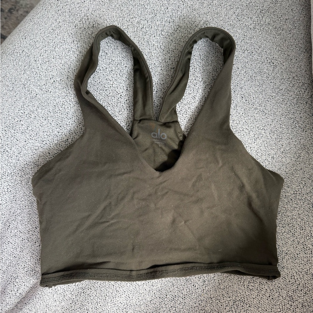 ALO Yoga Olive Crop Top